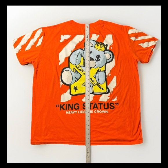 GSTR “King Status” Crown Bear Tee 3XL Orange Graphic Streetwear - Picture 5 of 8